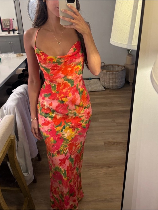 Hello Molly Dresses & Skirts - Hello Molly Floral Slip Maxi Dress in Pink, Orange, Green